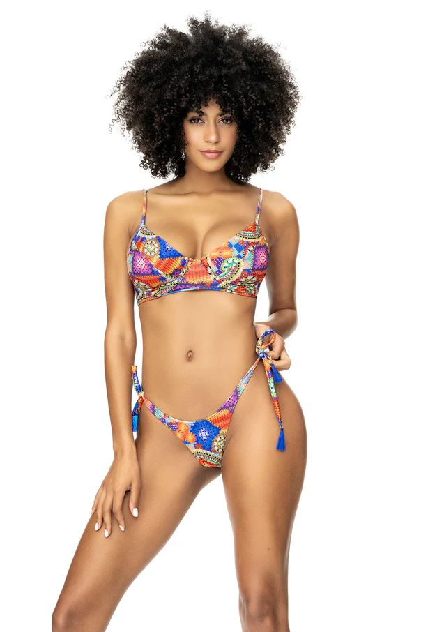Patches Underwire Two Piece Set Swimsuit Mapale