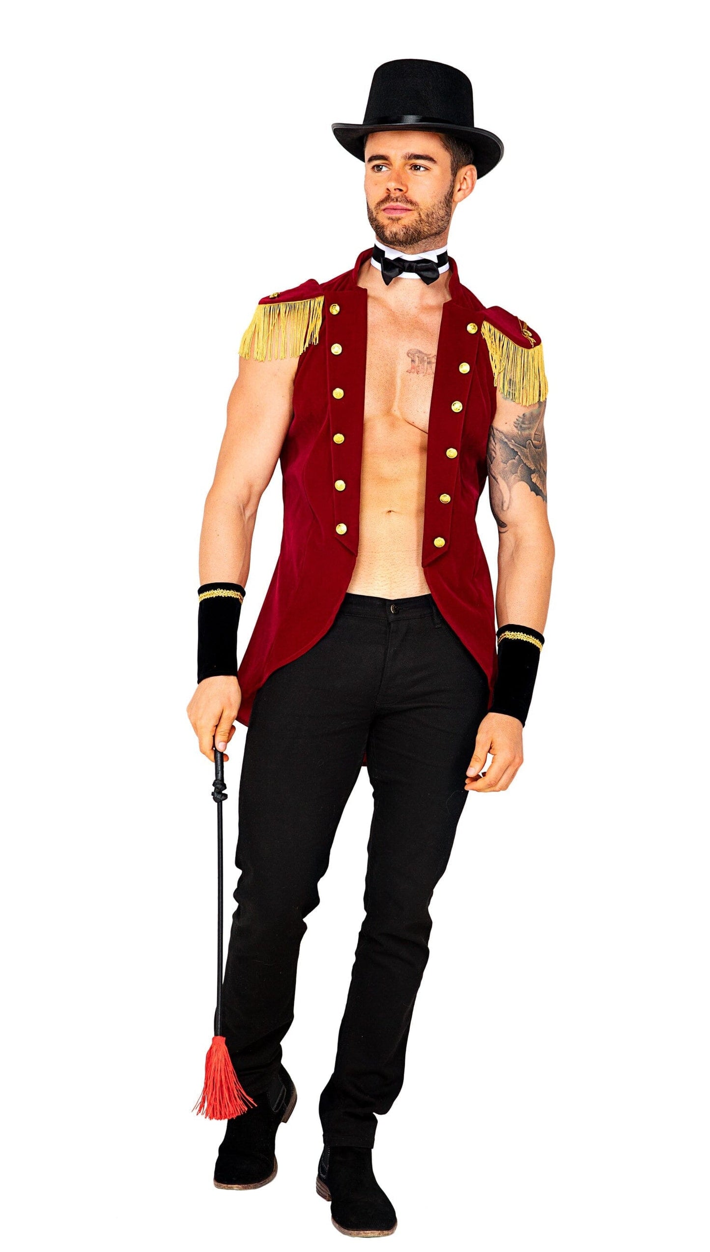 5099 - 4pc Big Top Master Costumes, mens Exotic Peach Small Black/Red/Gold