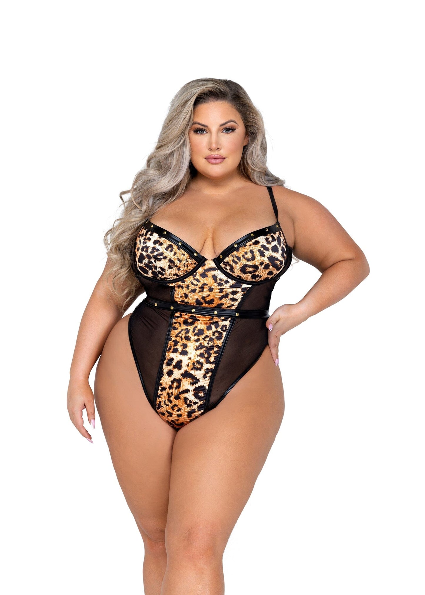 LI567 - Jungle Fever Teddy With Belt Exotic Peach 1X Black/Beige
