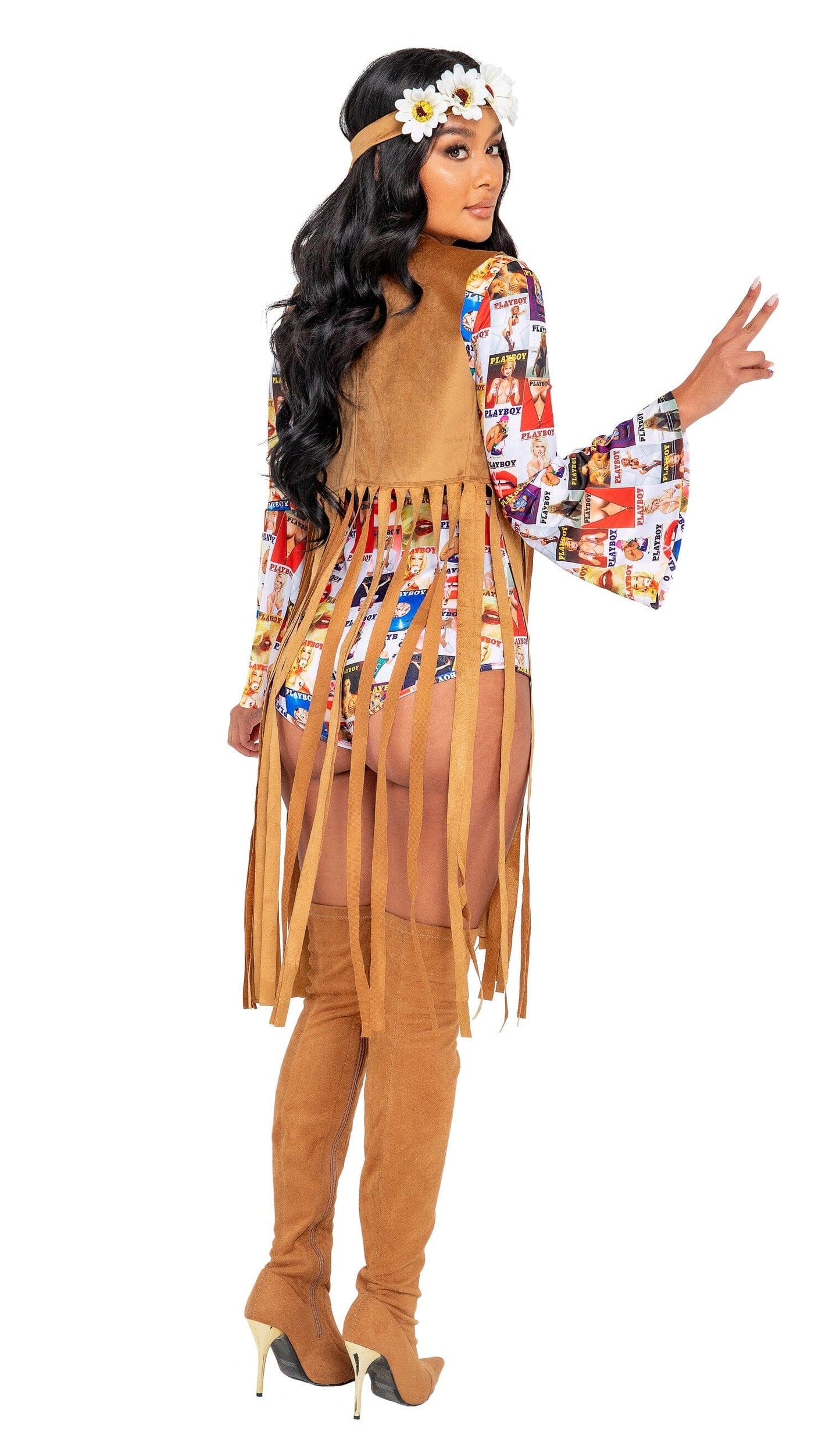 PB133 - 3PC Playboy Groovy Babe Costumes, womens Exotic Peach