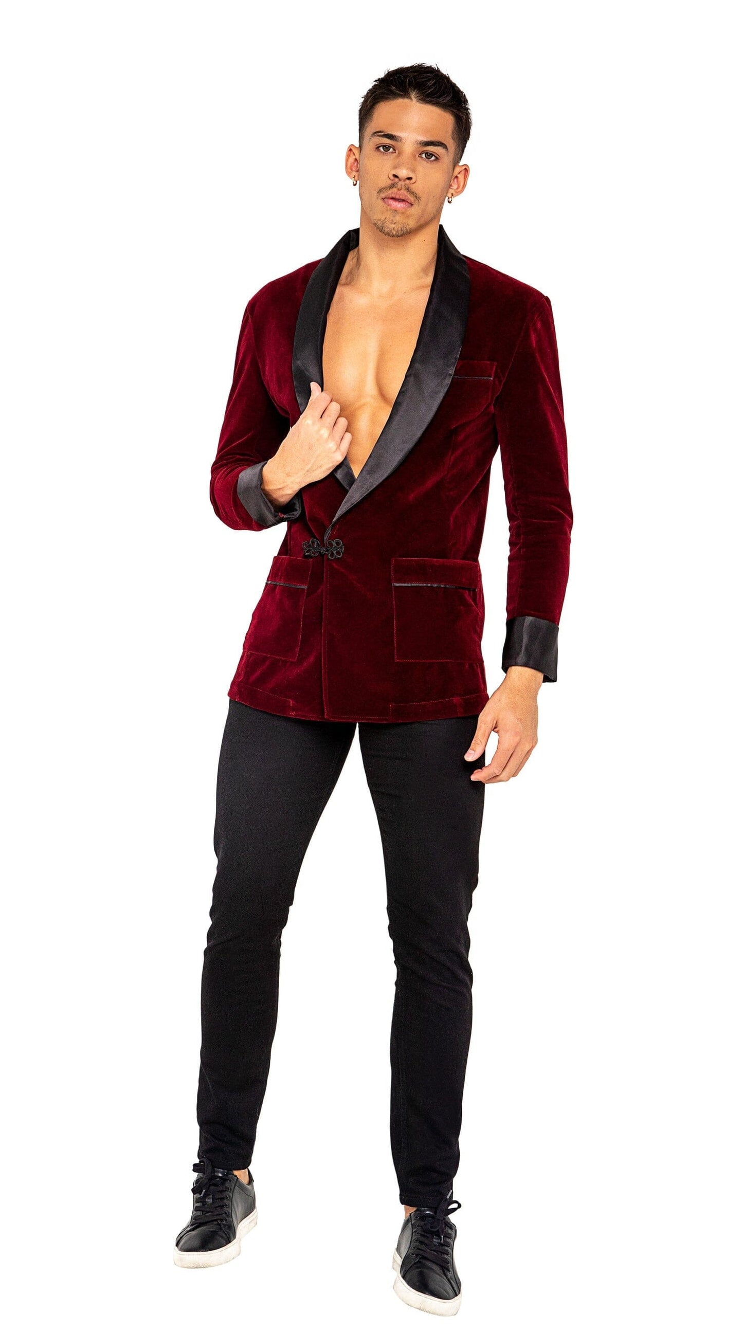 PB139 - Playboy Smoke Lounge Gent Costumes, mens Exotic Peach Small Burgundy