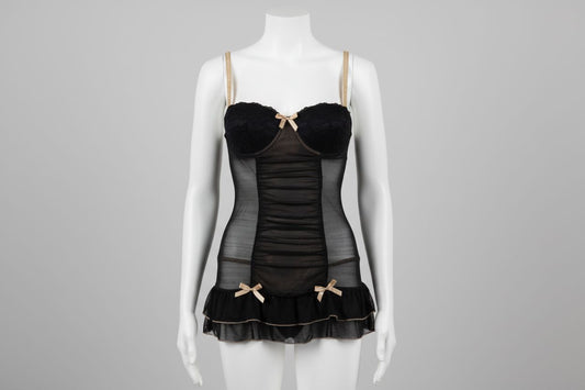 Popsi Black and brushed Gold Lingerie Exotic Peach 