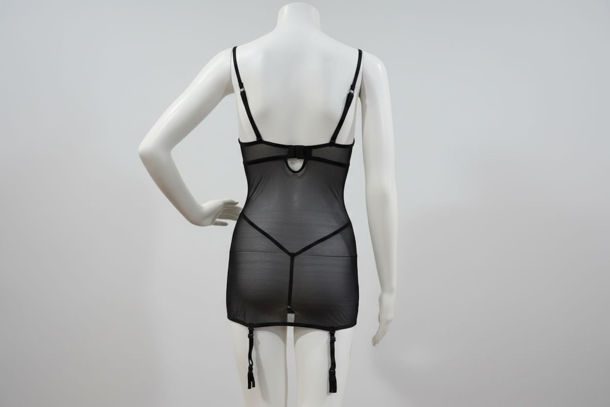 Popsi Black Slip Lingerie Exotic Peach 