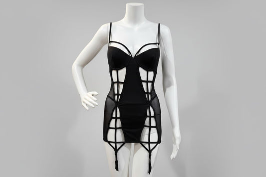 Popsi Black Slip Lingerie Exotic Peach 