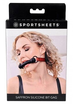 Saffron Silicone Bit Gag - Black/red Fetish SPORTSHEETS 