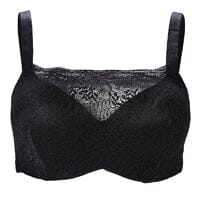 WIRED MOLDED CUP BRA WITH A LACE BANDEAU FRONT Bra Honey B Black 36C 