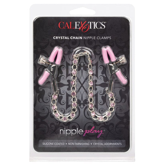 Nipple Play Crystal Chain Nipple Clamps-Pink Fetish CALIFORNIA EXOTIC NOVELTIES 