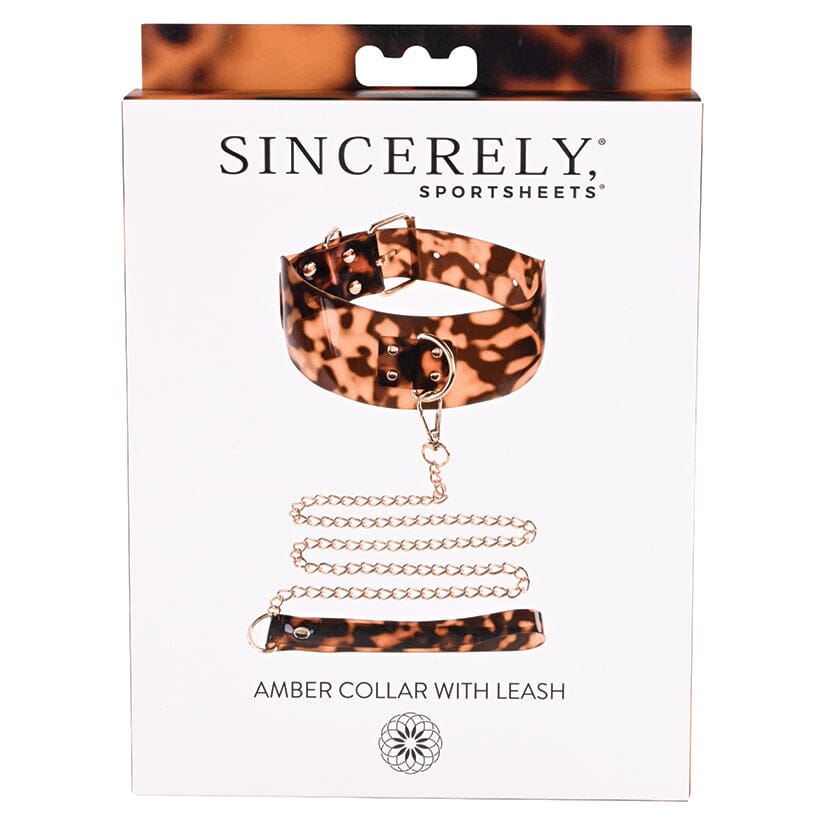 Sincerely Amber Collar with Leash Fetish SPORTSHEETS 